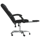 Reclining Office Chair Black Faux Leather - Close-Up Angle