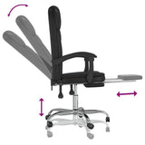 Reclining Office Chair Black Faux Leather - Low Angle