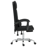 Massage Reclining Office Chair Black Faux Leather - Top-Down View