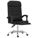 Massage Reclining Office Chair Black Faux Leather - Rear View