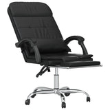 Massage Reclining Office Chair Black Faux Leather - Close-Up Angle