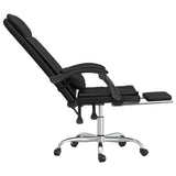 Massage Reclining Office Chair Black Faux Leather - Low Angle