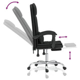 Massage Reclining Office Chair Black Faux Leather