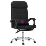 Massage Reclining Office Chair Black Faux Leather - Extra Image