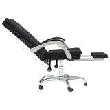 Reclining Office Chair Black Faux Leather - Close-Up Angle