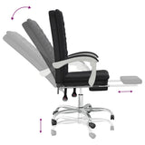 Reclining Office Chair Black Faux Leather