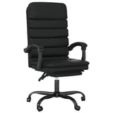 Massage Reclining Office Chair Black Faux Leather