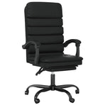 Massage Reclining Office Chair Black Faux Leather