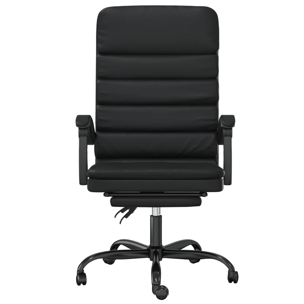 Massage Reclining Office Chair Black Faux Leather
