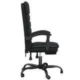 Massage Reclining Office Chair Black Faux Leather - Top-Down View