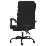 Massage Reclining Office Chair Black Faux Leather