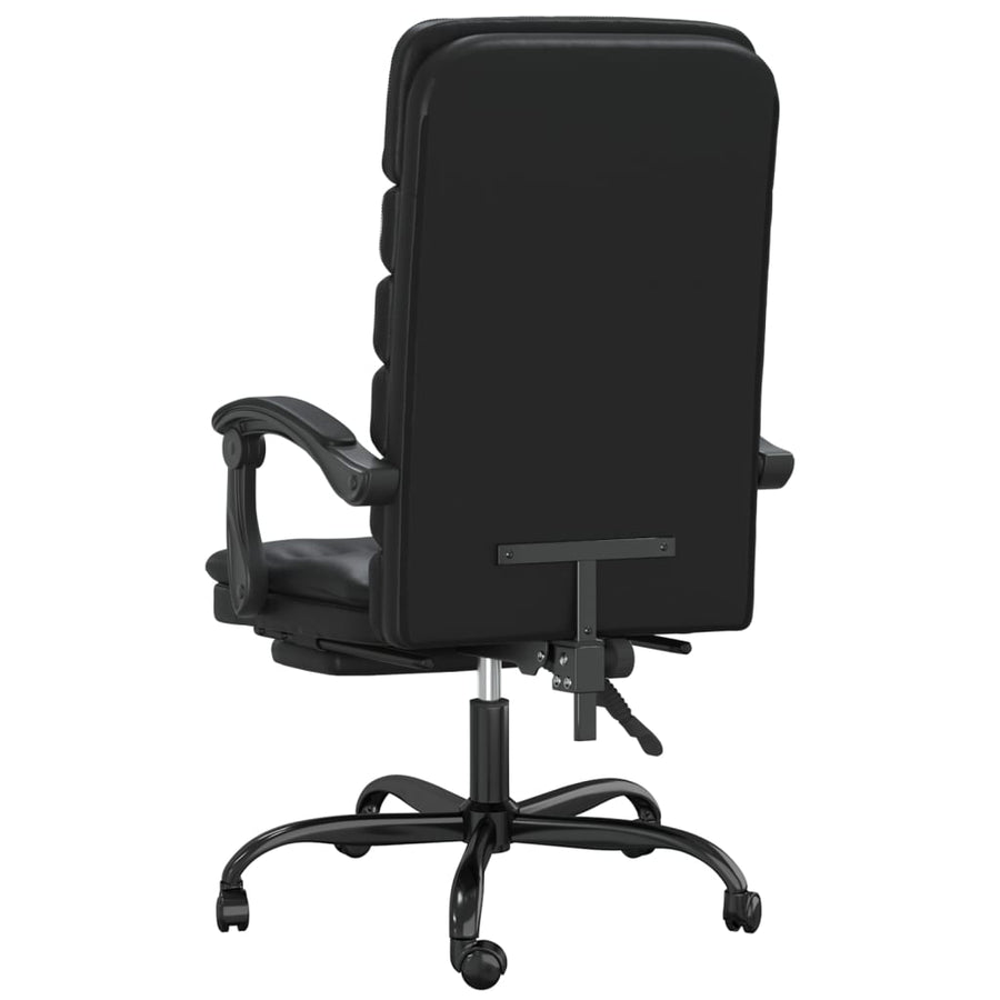 Massage Reclining Office Chair Black Faux Leather