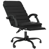 Massage Reclining Office Chair Black Faux Leather - Rear View
