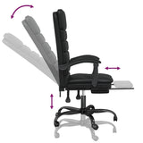 Massage Reclining Office Chair Black Faux Leather