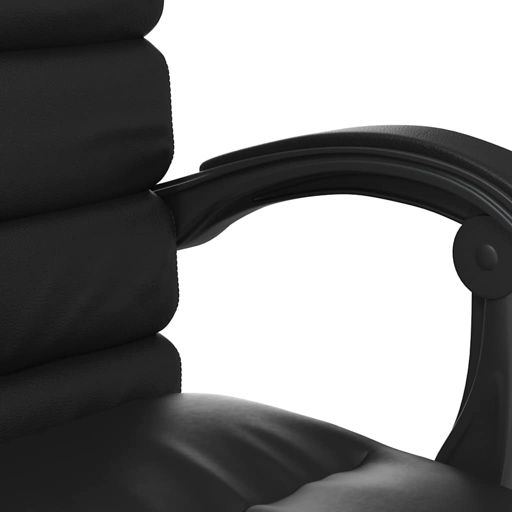 Massage Reclining Office Chair Black Faux Leather
