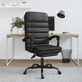 Massage Reclining Office Chair Black Faux Leather