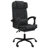 Reclining Office Chair Black Faux Leather - Front View