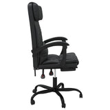 Reclining Office Chair Black Faux Leather - Top-Down View