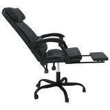 Reclining Office Chair Black Faux Leather - Close-Up Angle