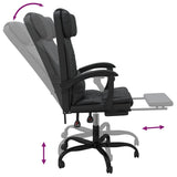 Reclining Office Chair Black Faux Leather - Low Angle