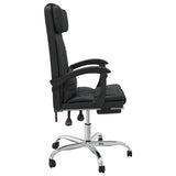 Massage Reclining Office Chair Black Faux Leather - Top-Down View