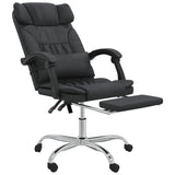 Massage Reclining Office Chair Black Faux Leather
