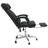 Massage Reclining Office Chair Black Faux Leather
