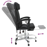 Massage Reclining Office Chair Black Faux Leather - Low Angle