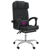 Massage Reclining Office Chair Black Faux Leather - Extra Image