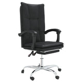Reclining Office Chair Black Faux Leather - Front View