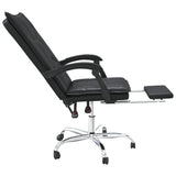 Reclining Office Chair Black Faux Leather - Close-Up Angle