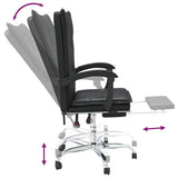 Reclining Office Chair Black Faux Leather - Low Angle