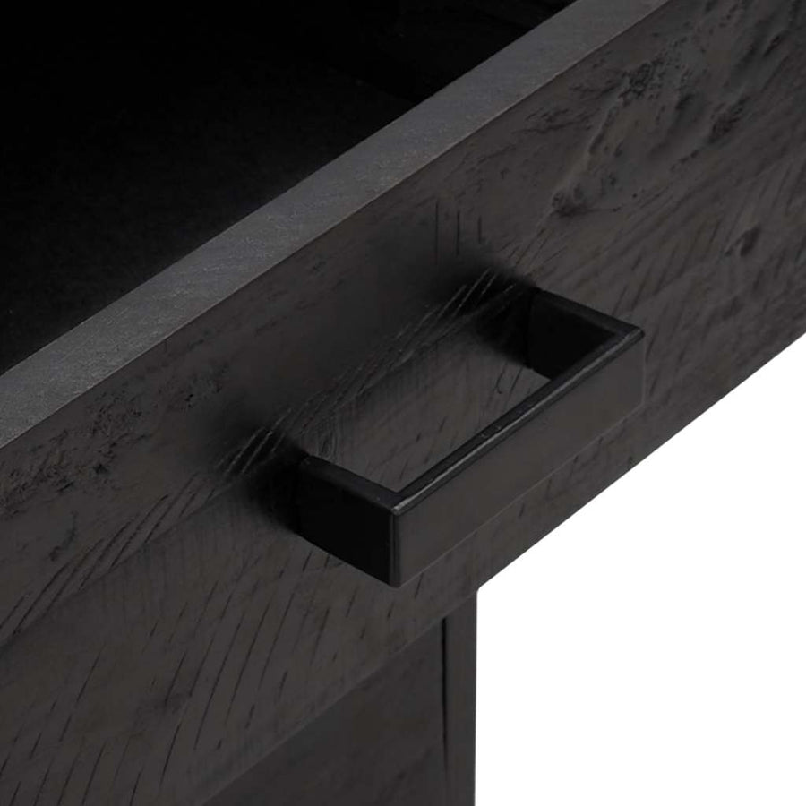Bedside Cabinet Black 36x30x45 cm Solid Pinewood