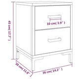 Bedside Cabinet Black 36x30x45 cm Solid Pinewood - Extra Image