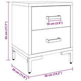 Bedside Cabinet Black 36x30x45 cm Solid Pinewood