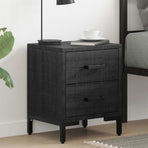 Bedside Cabinet Black 36x30x45 cm Solid Pinewood