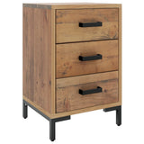 Bedside Cabinet Brown 40x30x55 cm Solid Pinewood - Front View