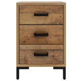 Bedside Cabinet Brown 40x30x55 cm Solid Pinewood - Side View