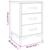 Bedside Cabinet Brown 40x30x55 cm Solid Pinewood