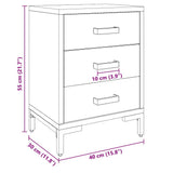Bedside Cabinet Brown 40x30x55 cm Solid Pinewood