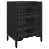 Bedside Cabinet Black 40x30x55 cm Solid Pinewood - Front View