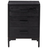 Bedside Cabinet Black 40x30x55 cm Solid Pinewood - Side View