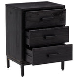 Bedside Cabinet Black 40x30x55 cm Solid Pinewood - Top-Down View