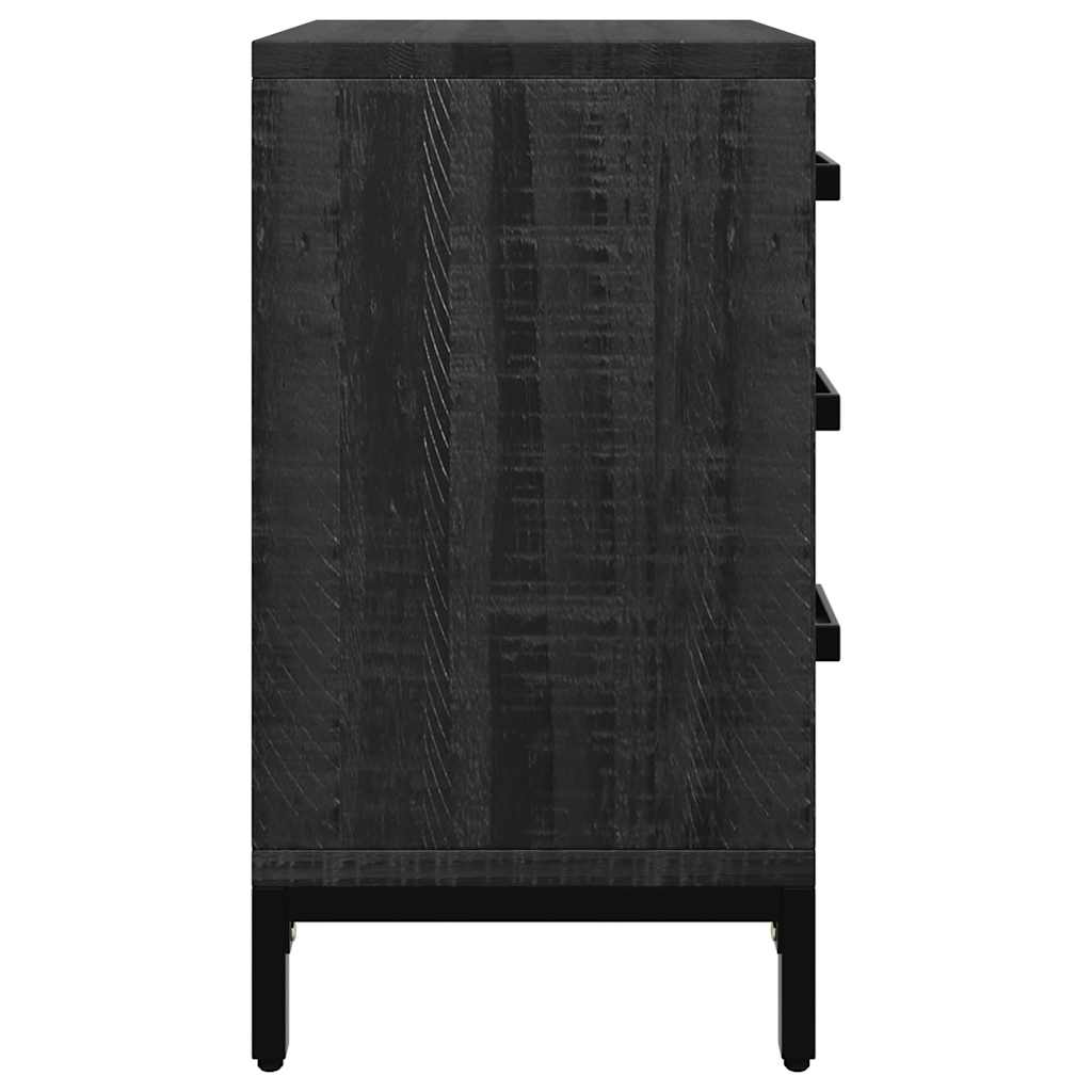Bedside Cabinet Black 40x30x55 cm Solid Pinewood