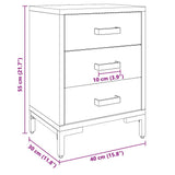 Bedside Cabinet Black 40x30x55 cm Solid Pinewood