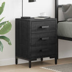 Bedside Cabinet Black 40x30x55 cm Solid Pinewood
