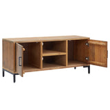 TV Cabinet Brown 110x35x48 cm Solid Pinewood - Top-Down View