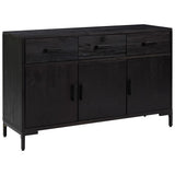 Sideboard Black 110x35x70 cm Solid Pinewood