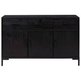 Sideboard Black 110x35x70 cm Solid Pinewood