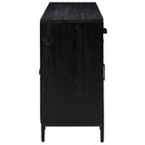 Sideboard Black 110x35x70 cm Solid Pinewood